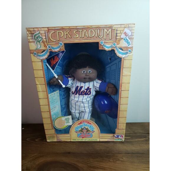 RARE Vintage 1986 Cabbage Patch Kids All Stars Mets CPK STADIUM African American